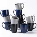 AmorArc 12 oz Coffee Mugs, Matte Coffee Cups with Large Handle for Man, Woman, Ceramic Coffee Mugs Set of 12 for Latte/Cappuccino/Cocoa/Milk, Dishwasher & Microwave Safe, MultiColor