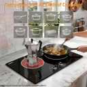 2 Burners Electric Cooktop 24 Inch, 1800W Knob Control Electric Stove Top Burner Hot Plate, 110V-120V Bulit-in & Countertop Ceramic Radiant Stove with Timer, Multi-Ring Control