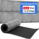 Foneso Mass Loaded Vinyl Sound Proof Barrier, 1 x 3.3 Feet MLV Insulation Sheet, Anti Vibration Deadening Soundproofing Material,Reduces Noise (2 Pack (1 x 3.3 feet))
