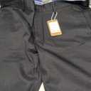 ESSYSHE Mens Slim Fit Flat Front Dress Pants Wrinkle Free Khaki Pants 36 W 28 L (Black)