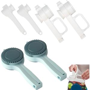 Pack of 6 Leakproof Food Bag Clips with Pour Spout | Dishwasher-Safe PP Sealing Clips for Snacks, Flour, Liquids & Pet Food | Airtight Kitchen Storage Clips (Small/Medium/Large)