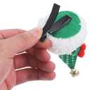 Toyvian 5pcs Christmas Hat Hair Clips, Sequin Mini Tops Decorative Barrettes for Girls Holiday Party Hair Accessories in Red, Green, Silver