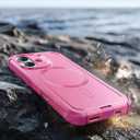 ESR for iPhone 17 Phone Case, 23ft Military-Grade Drop Protection, Shock-Absorbing Rugged Cover, MagSafe Accessories Compatible, Cyber Series, Rosy Pink