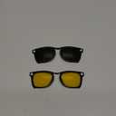 RCstyle Polarized Clip Compatible with Ray-Ban Meta Wayfarer (RW4006 Size M Standard 50-22) Smart Glasses Color Changing Clip Set (Night Vision Yellow, Black)