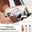 360 Spin Magnetic Stand (Pro-Version) for iPhone 16 Pro Case (Compatible with MagSafe) [Military Drop Protection] Matte Translucent Shockproof Protective Phone Case 6.3'', Desert Titanium