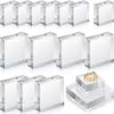 Remerry 16 Pcs Clear Acrylic Blocks Square Display Block Clear Polished Cube Acrylic Jewelry Display Stand Ring Showcase Holder Base(2 x 2 x 1 Inch, 4 x 4 x 1 Inch)