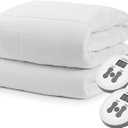 Sunbeam Full Premium Electric Heated Mattress Pad with Dual Controls 54" x 75", 20 Heat Settings and 100% Cotton Top