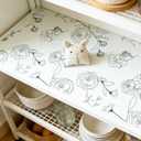 Shelf Liner for Kitchen Cabinets Drawer Liner Non-Adhesive Non-Slip Thickened Shelf Liner Paper Easy to Clean with Green Floral Line Pattern for Tool Box Refrigerator.12×236.2 inches