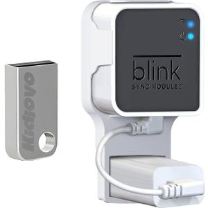 256GB Blink USB Flash Drive & Wall Mount for Blink Sync Module 2 with Short Cable - Save Space - No Messy Wires - Easy Move Mount Bracket Holder for Blink Outdoor Indoor Security Camera (1 Pack)