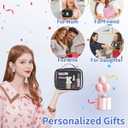 Wandering Nature Clear Makeup Bags 2 Pack Personalized Initial Makeup Pouch Preppy Small Cosmetic Pouch Organizer Travel Toiletry Bag, Birthday Gifts for Girlfriend Women (Black)