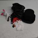 Beelittle Kids Magician Costume Set with Cloak Cape Top Hat Wand Gloves Rabbit Puppet (Black&red Set)