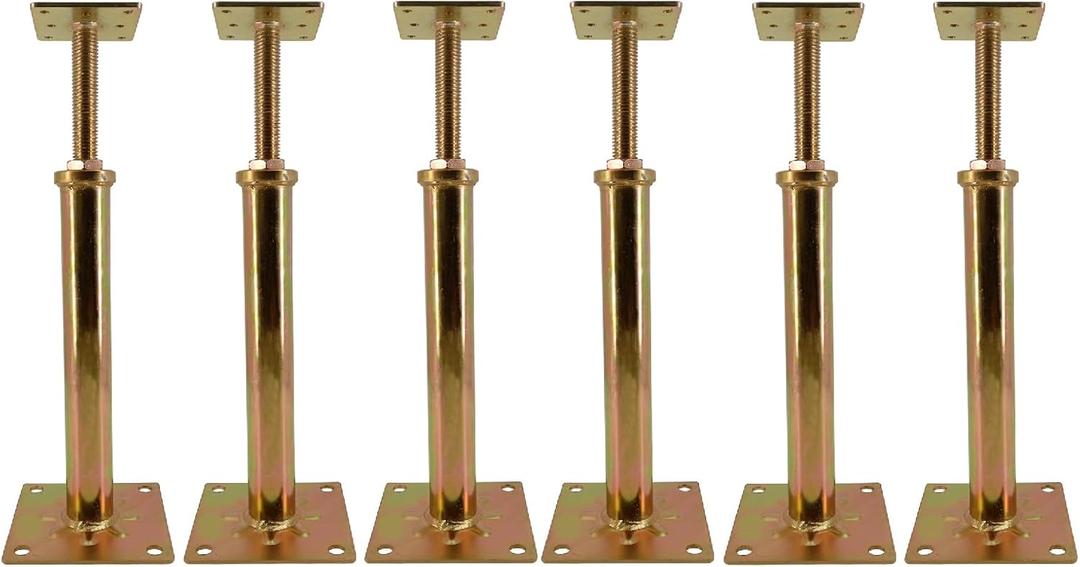 6 PCS House Floor Jacks Post Pole for Leveling, 11" - 16" Height Range, 6 ton Min and Max Height Capacity, Galvanized, 6 Pack