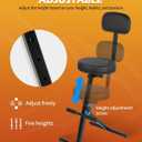 STRICH Guitar Stool With Backrest, Height Adjustable Seat With Hanger for Acoustic, Electric & Bass Guitars, Musician Drum Throne for Adults, Drummer, and Guitarist, SGT-30B