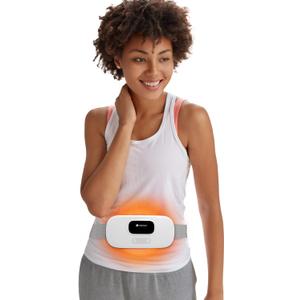 CooCoCo Portable Heating Pad for Period Cramps, FSA HSA Eligible, Cordless Waist Belt for Menstrual Cramp Relief, Fast Heat Pad with 4 Heat Levels and 4 Vibration Modes, Gifts for Women Girl, White