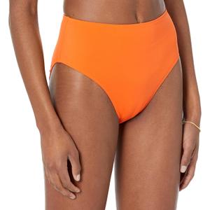 Amazon Essentials Women's High Waist High Leg Bikini Bottom (Orange)