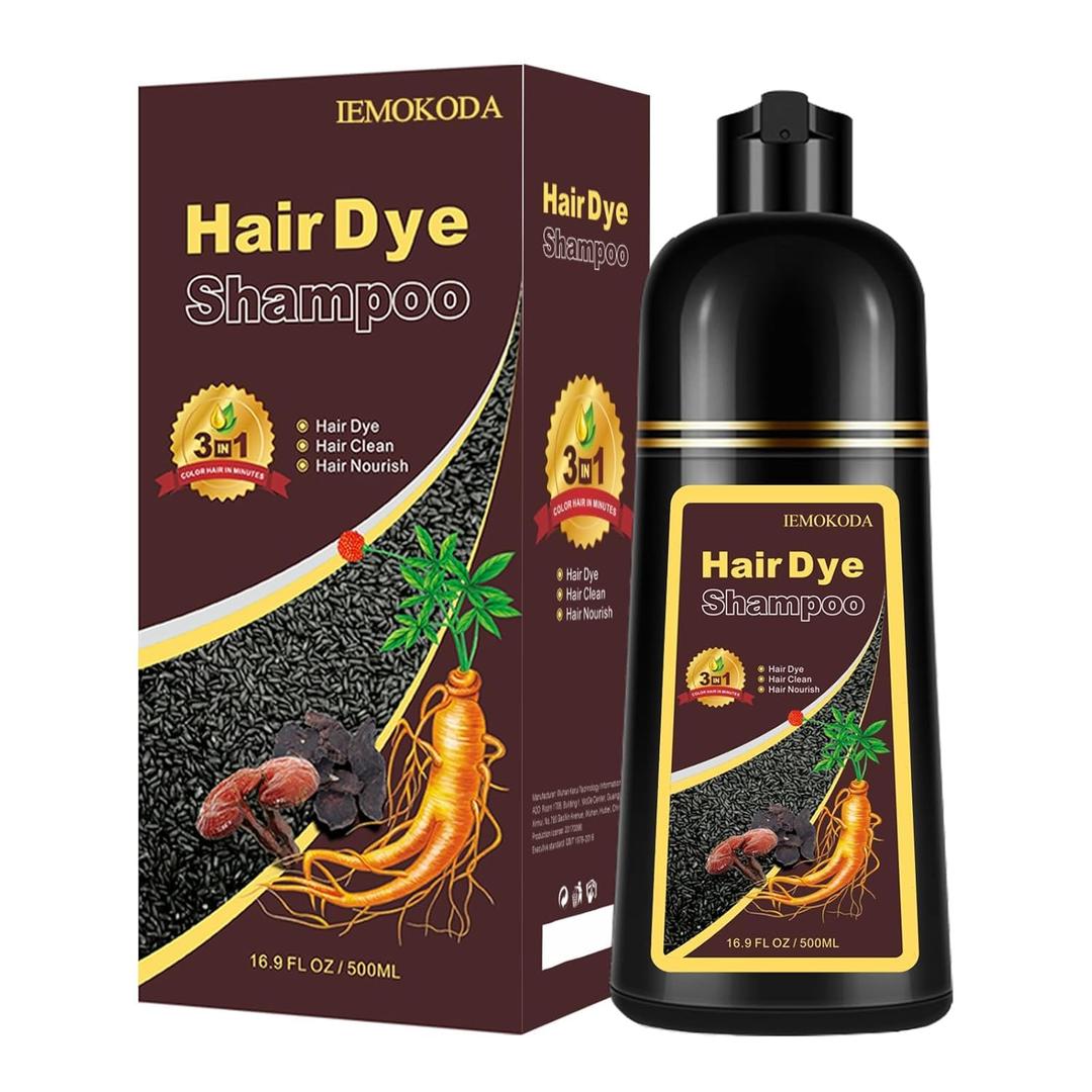 Chestnut Brown Hair Dye Shampoo 3 in 1, Long-lasting & Natural Hair Color Shampoo, Herbal Ingredients Natural Shampoo Hair Dye Effect in Minutes, Gifts for Men Women 500ml