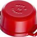 Staub Cast Iron Mini Round Cocotte, Dutch Oven, 0.25-quart, serves 1, Made in France, Cherry