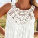 ZESICA Women's 2025 Summer Halter Chiffon Mini Dresses Sleeveless Hollow Out A Line Flowy Ruffle Beach Vacation Sundress (White, XL)