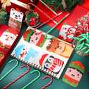 Zhanmai 144 Pcs Christmas Pens Set Include 72 Pcs Christmas Candy Cane Pen 72 Gift Cards Black Ballpoint Pens Bulk Party Favor Gift Supplies(Red)