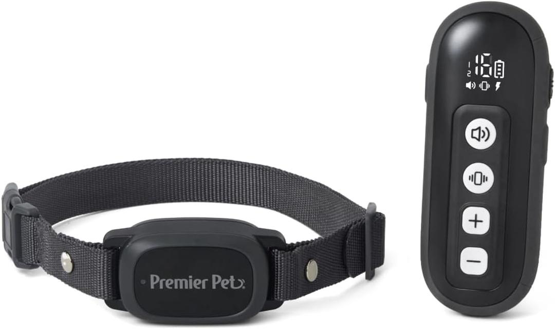 Premier Pet Dog Shock Collar - Safe Behavior Training - 1000ft Long Range Training Shock Collar with Remote - Waterproof Rechargeable Design - 3 Modes - 16 Levels of Static Stimulation
