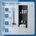 2 x Stainless Steel Niche for Shower WallShower Niche Insert Tile Ready Organizer Storage for Room3-Tier Shelves Matte Black (Black30 * 12 in)