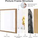 12x12 Picture Frame Set of 9, Display Pictures 8x8 with Mat or 12x12 without Mat, Multi Collage Gallery Square Photo Frames for Wall or Tabletop,Light Brown