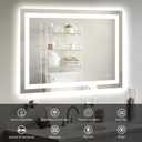 Hivone 40X30 LED Bathroom Mirror with Lights, Anti-Fog, Dimmable, Backlit + Front Lit, Smart Bathroom Vanity Mirror, Memory Function, Shatterproof, Tempered Glass (Horizontal/Vertical)