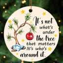 2 x Christmas Tree Ornaments, Funny Christmas Ornaments 2025, Ceramic Christmas Tree Ornaments for Family Friends, Cute Holiday Hanging Decor, Sentimental Xmas Gift Keepsake