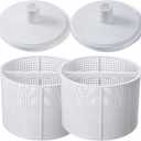 2pcs 7'' SPX1082CA Pool Skimmer Basket and 2 Pcs SP1106 Vacuum Plate Compatible with Hayward Skim Vac In-Ground Swimming Pool Skimmer SP1082, SP1083, SP1084, SP1085, SP1086, SP1075 (White)