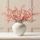 Pink Cherry Blossom Branches  6 Pcs 33.5" Long Stem Artificial Flowers for Tall Vase, Faux Silk Spring Decorations for Home, Realistic Fake Pink Flowers for Bedroom & Wedding Centerpiece Decor