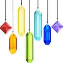 HDCRYSTALGIFTS 7pcs Rainbow Crystal Prisms Sun Catchers Indoor Window Chakra Prism Suncatchers for Windows Gift for Mom Women Hanging Home Garden Christmas Tree Decor
