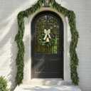 9ft Christmas Cedar Garland with Soft Thickness Pine, Artificial Green Faux Cedar Pine Garland for Mantle Fireplace Indoor Outdoor Holiday Party Home Decoration2 Pcs