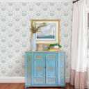NuWallpaper by WallPops Blue Shellby Peel & Stick Wallpaper, 20.5 in. wide, 216 in. long, 0.025 in. high