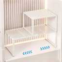 Extendable Metal Wire Shelf Organizer - Adjustable 15-24.4in Length, Stackable Storage Rack for Kitchen/Pantry/Bathroom/Shoe Cabinet/Tool Closet (2, White)