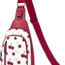 CLUCI Crossbody Bags for Women Men,Leather Sling Bag Cross Body Backpack for Woman Gifts for Women Birthday Unique (1-1 Cherry)