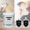 SNOWSUN Large Bulk Acrylic Paint, Titanium White Acrylic Paint 1L /42.4 oz, and 25ml*2 Pouch Charcoal Black, Gloss Non-Toxic Heavy Body Paints, Thick Art Paints for Multi-Surface Canvas Wood Ceramic Fabric Wall- Ideal for Artists & Beginners