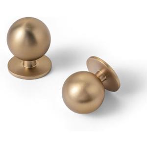 Set of 12 -Sleek Round Champagne Bronze Cabinet Knobs - Modern and Minimalist Hardware for Stylish Home Enhancement - 1 Inch Diameter