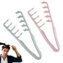 Texture Comb, Volumizing Fluffy Texture Styling Comb for Men and Women, Wide-Tooth Texturizing Styling Tool for Volume & Fringe Parting (Grey & Pink)