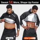 HOTSUIT Sauna Suit for Men Sweat Sauna Jacket Pant Gym Workout Sweat Suits, Black, 5XL