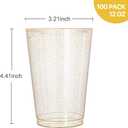 N9R 100PCS 12oz Gold Plastic Cups, Disposable Gold Glitter Plastic Cups Perfect for birthday,Wedding,Party Cups