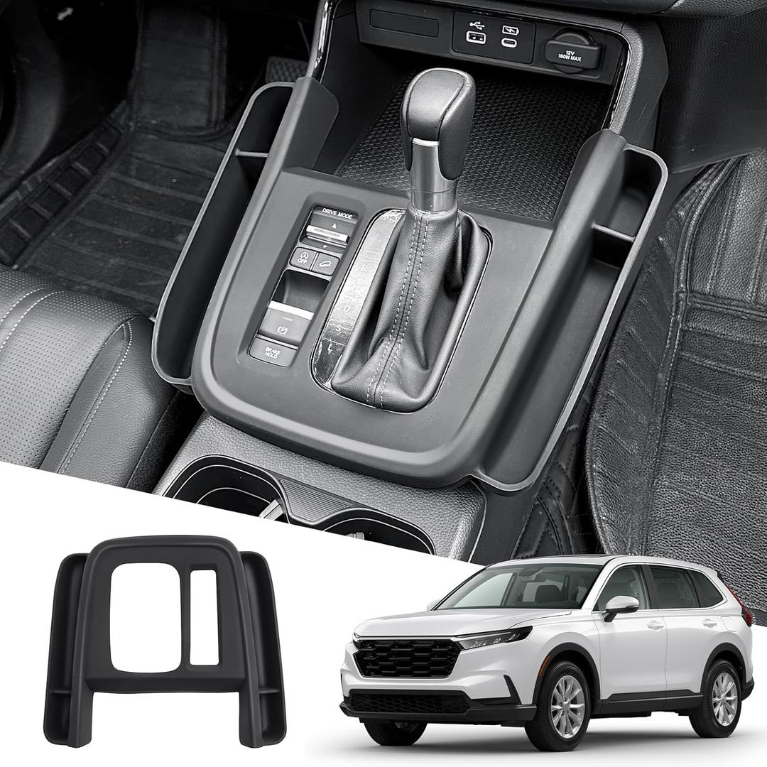 ECOZEN 2025 CR-V Center Console Organizer - For 2023-2025 Honda CR-V/CR-V Hybrid Center Console Silicone Storage Organizer - Center Console Storage Tray For 2023-2025 Honda CRV Accessories(Black)