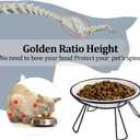Cat Bowls, Elevated Bowl, Raised Ceramic Dish with Metal Stand, Pet Water or Food Feeding Station for Indoor Cats, Kitten, Puppies and Small Dogs(2 Pack)
