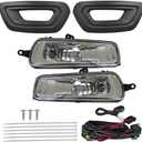 Left & Right Fog Lights W/Bezels Covers Bulbs Wiring Replacement For Ford Transit 2020-2023 E-Transit 2022-2024 FO1038207 KK3Z17B814BD FO1039207 KK3Z17B814BC FO2592236 F1EZ15201A FO2593236