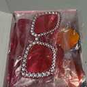 10 Pack Pink/Hotpink/Red Sunglasses for Women Set, Trendy Retro Party Sunglasses Costume Accsessory