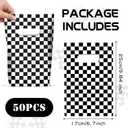 2 x 50 PCS Race Car Party Favors Bag Plastic Checkered Gift bags Racing in Speed Party Decorations Black and White Checkered Goodie Treat Snack Candy Bags for Race Car Theme Birthday Party Supplies