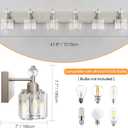 PRESDE Crystal 6-Light Bathroom Vanity Light Fixtures Brushed Nickel Modern Wall Lighting Over Mirror