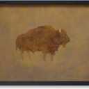 Poster Master Vintage Buffalo in a Sandstorm Painting Poster - Retro Bison Print - Buffalo Art - Western Art - Minimal Art - Abstract Art - Great Living Room or Office Decor - 11x14 UNFRAMED Wall Art (11L" x 14W")