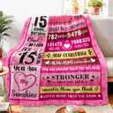 15 Year Old Girl Gifts - 15th Birthday Gifts for Teen Girls - 15th Birthday Decorations for Girls - Fifteen YR Bday Gift for Girl Daughter Granddaughter Niece Sister Ideas Blanket 50"x60"