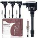 Ignition Coils UF781 & Iridium Spark Plug Set Compatible with Turbo 1.5L 1.5T 2017 2018 2019 2020 Honda Civic Si Honda CR-V CRV, 4 Pack