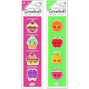 Re-marks Scented Tutti Frutti and Cherry Pie Magnetic Page Clips, 2 Sets of 4 Page Clips, 8 Clips Total